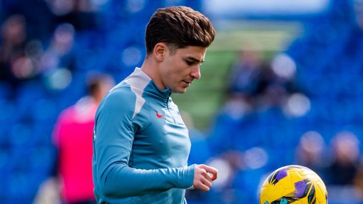 Julian Alvarez in training for Atletico Madrid ahead of Real Madrid showdown